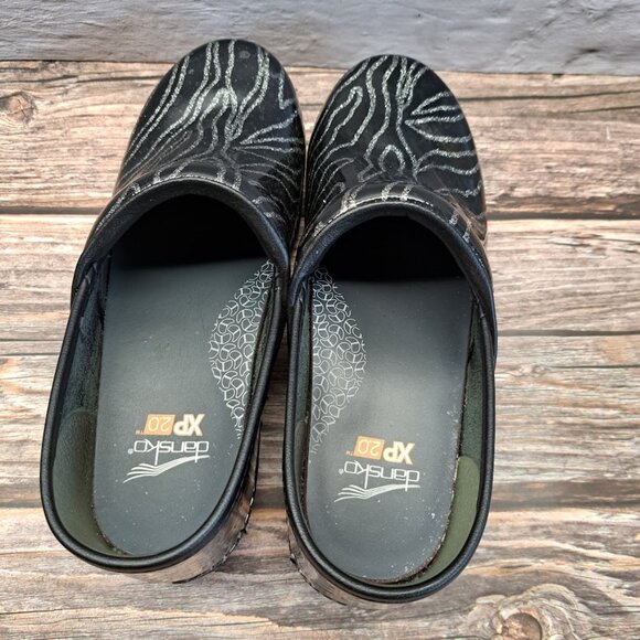 dansko XP 2.0 Patent Glitter Wave women's 37 6.5 Black and silver - Picture 5 of 8